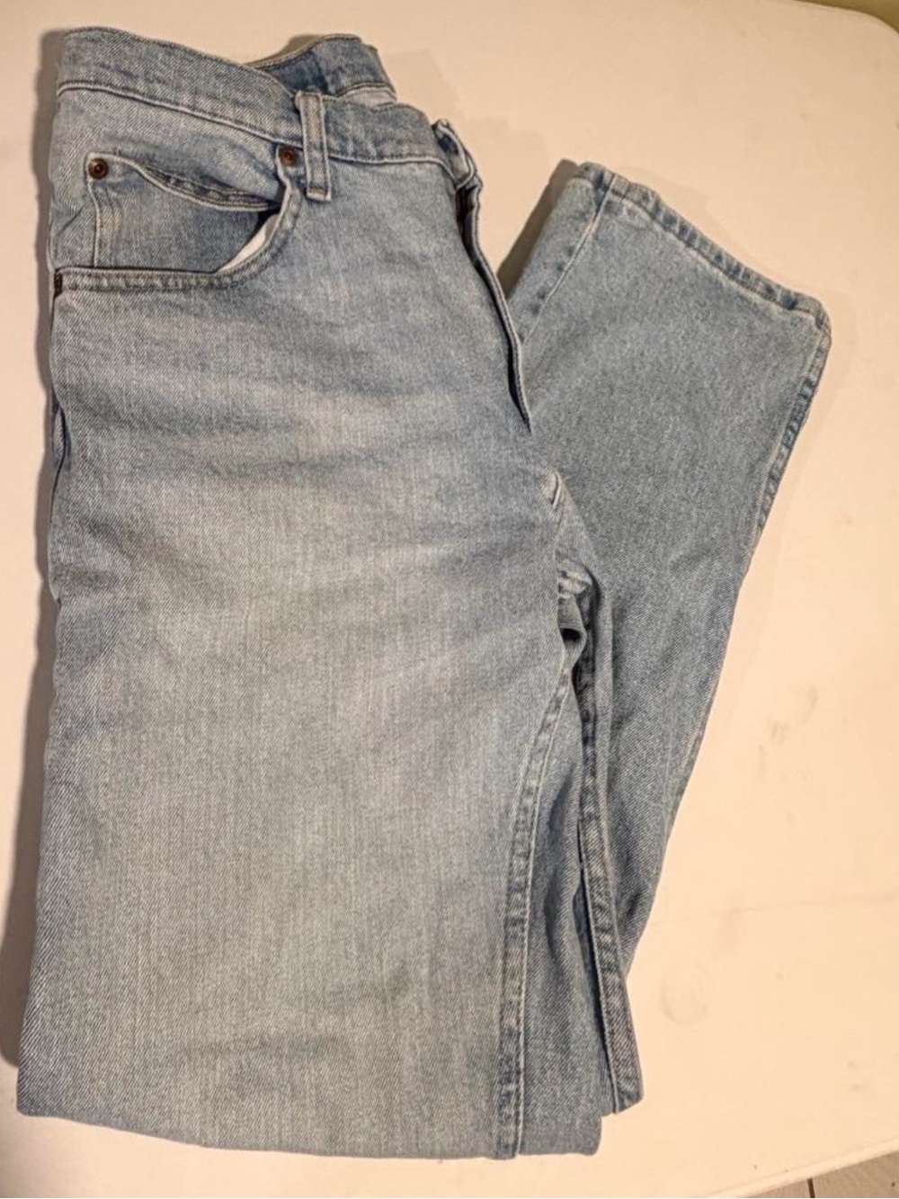 Wrangler Light Blue Denim Jeans with Red Logo Detail
